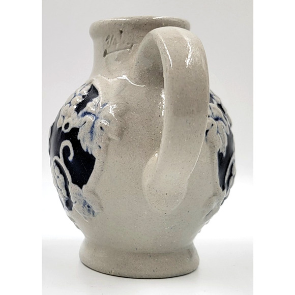Marzi & Remy German Pottery Pitcher 4 3/8" Jug Blue Gray Grapes Wine Lot of 2 - Picture 5 of 8